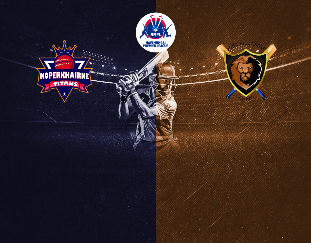 Match 20 of navi mumbai premier league t20, 2025: koparkhairne titans vs mira bhayandar lions banner