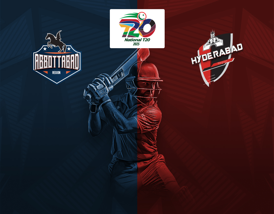 Match 24 of national t20 cup, 2025: rawalpindi vs hyderabad pakistan banner