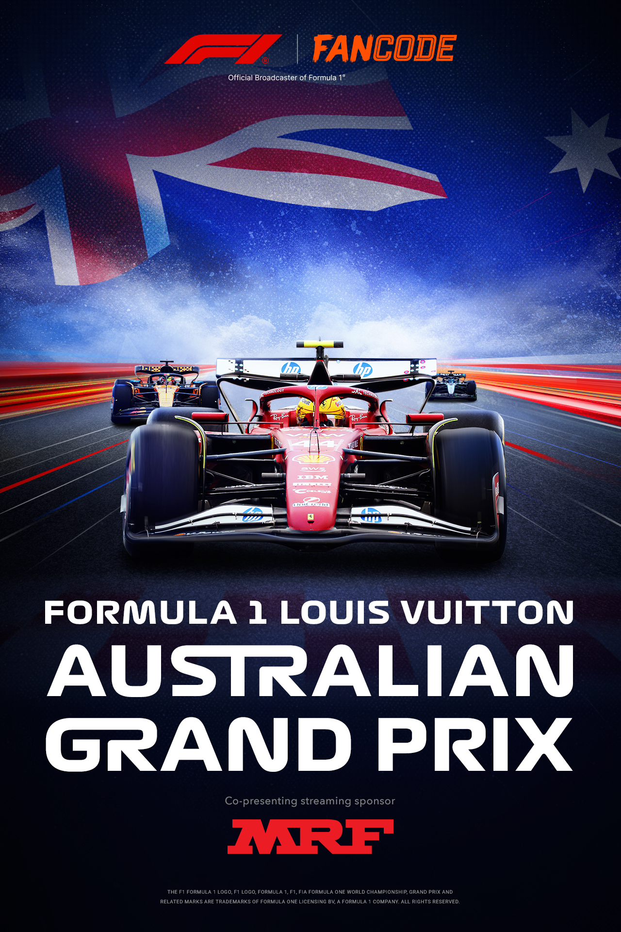 F1 louis vuitton australian grand prix 2025 formula1 vertical banner