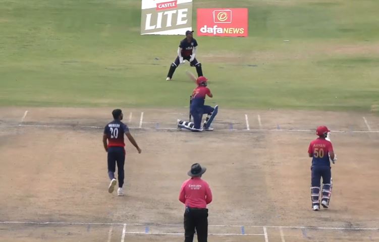 poster url for United Arab Emirates vs USA: Basil Hameed's 50* off 43