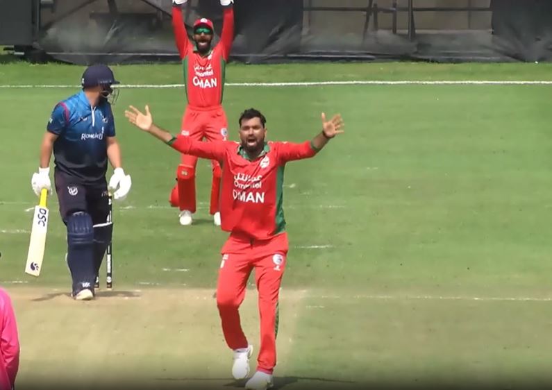 poster url for Namibia vs Oman: Bilal Khan's 3 for 50