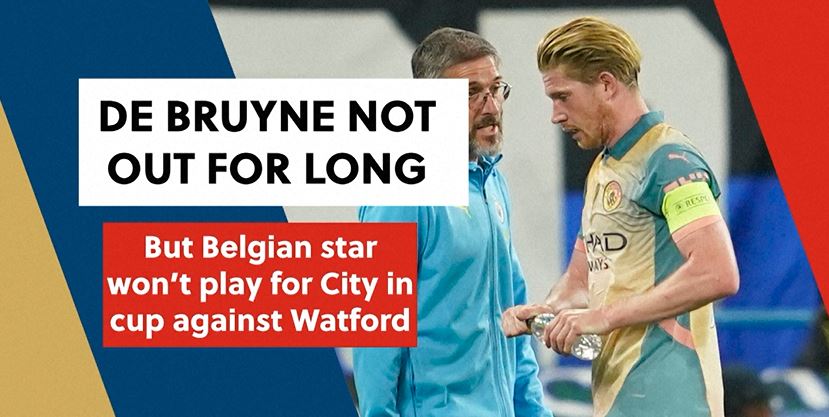 poster url for I don't think De Bruyne will remain sidelined with injury for long: Guardiola