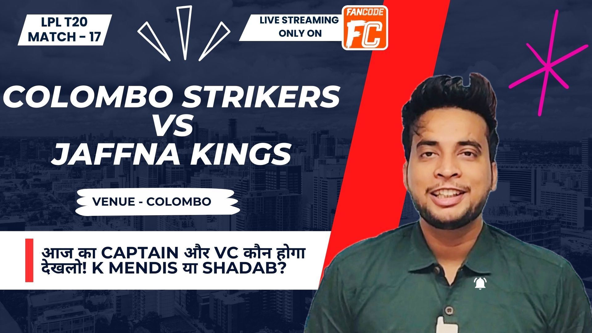 poster url for Match 17: Colombo Strikers vs Jaffna Kings | Fantasy Preview