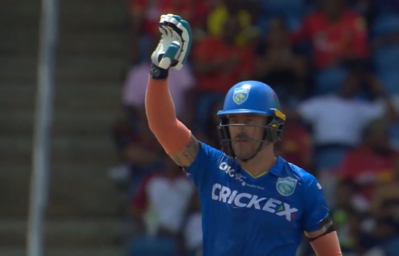 poster url for Trinbago vs St Lucia: Faf du Plessis's 59 off 43