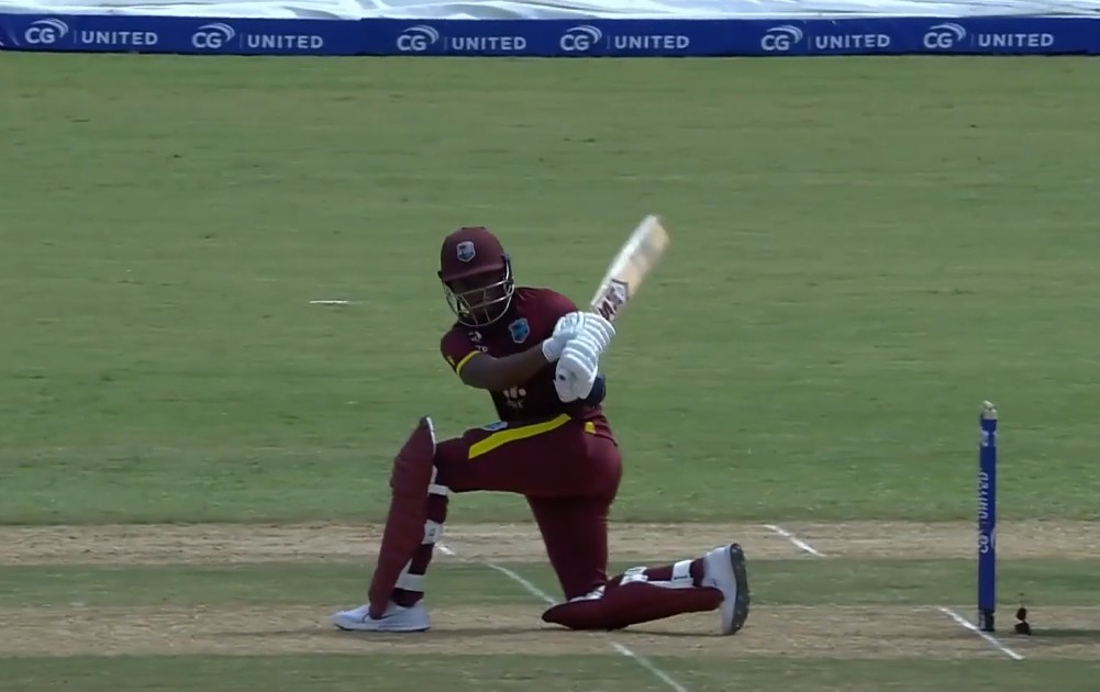 Fifty up for Keacy Carty! Crucial knock anchors the Windies!