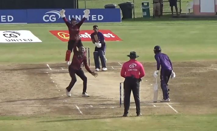 Trinidad & Tobago Red Force vs Combined Campuses and Colleges: Khary Pierre's 4 for 8