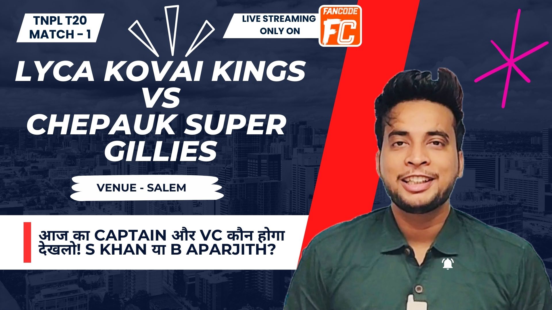 poster url for Match 1: Lyca Kovai Kings vs Chepauk Super Gillies | Fantasy Preview