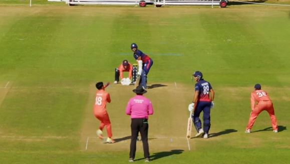 poster url for Netherlands vs USA: Milind Kumar's 69 off 79