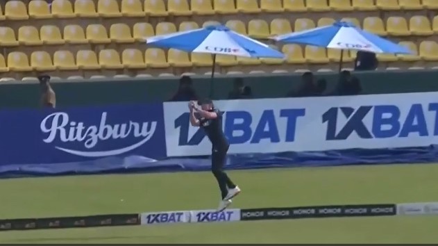 Flying high! Nathan Smith’s aerial magic ends Nissanka’s knock!