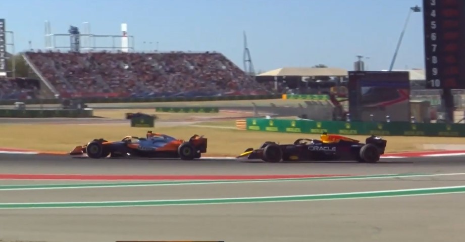 Whoa! Norris powers past Verstappen in a stunning move!