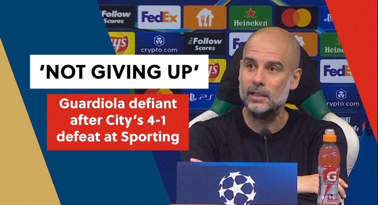 Pep defiant despite City’s 4-1 shocking loss to Sporting