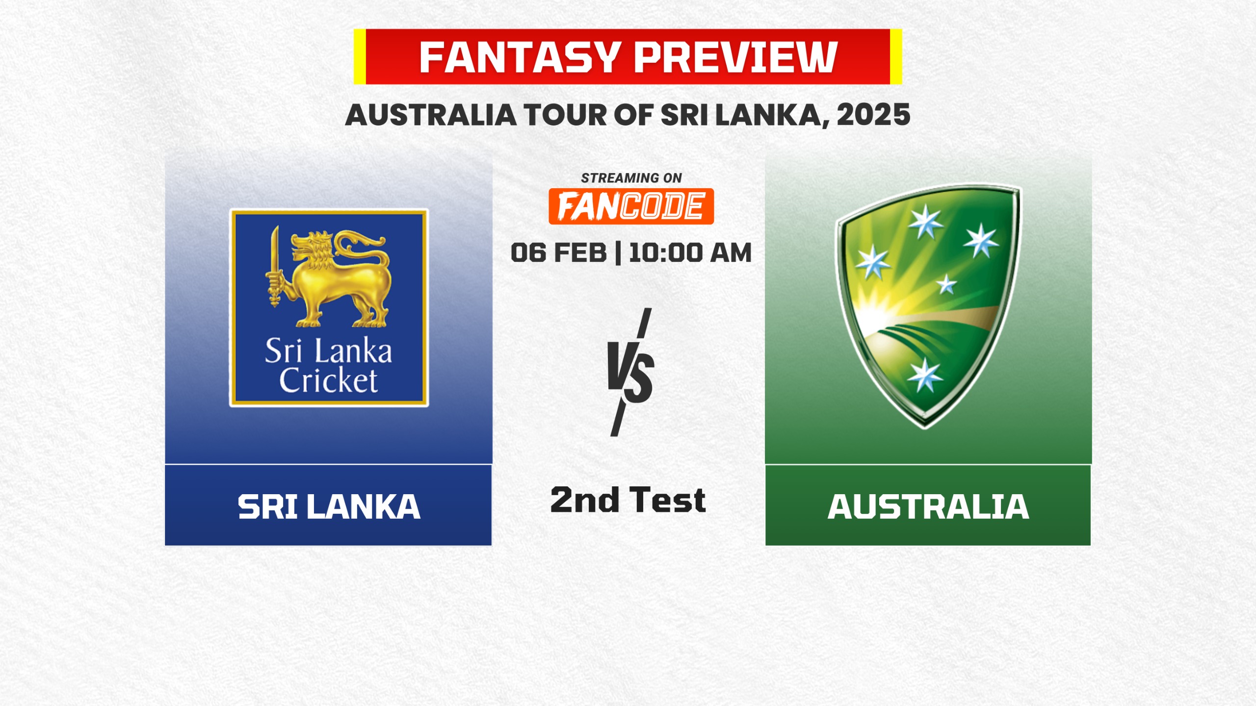 2nd Test: Sri Lanka vs Australia | Fantasy Preview