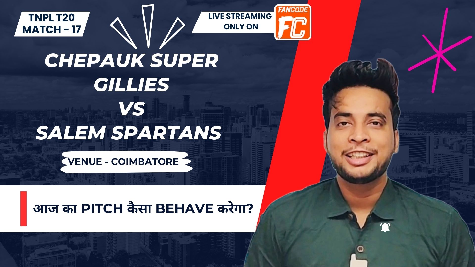 poster url for Match 17: Chepauk Super Gillies vs Salem Spartans | Fantasy Preview