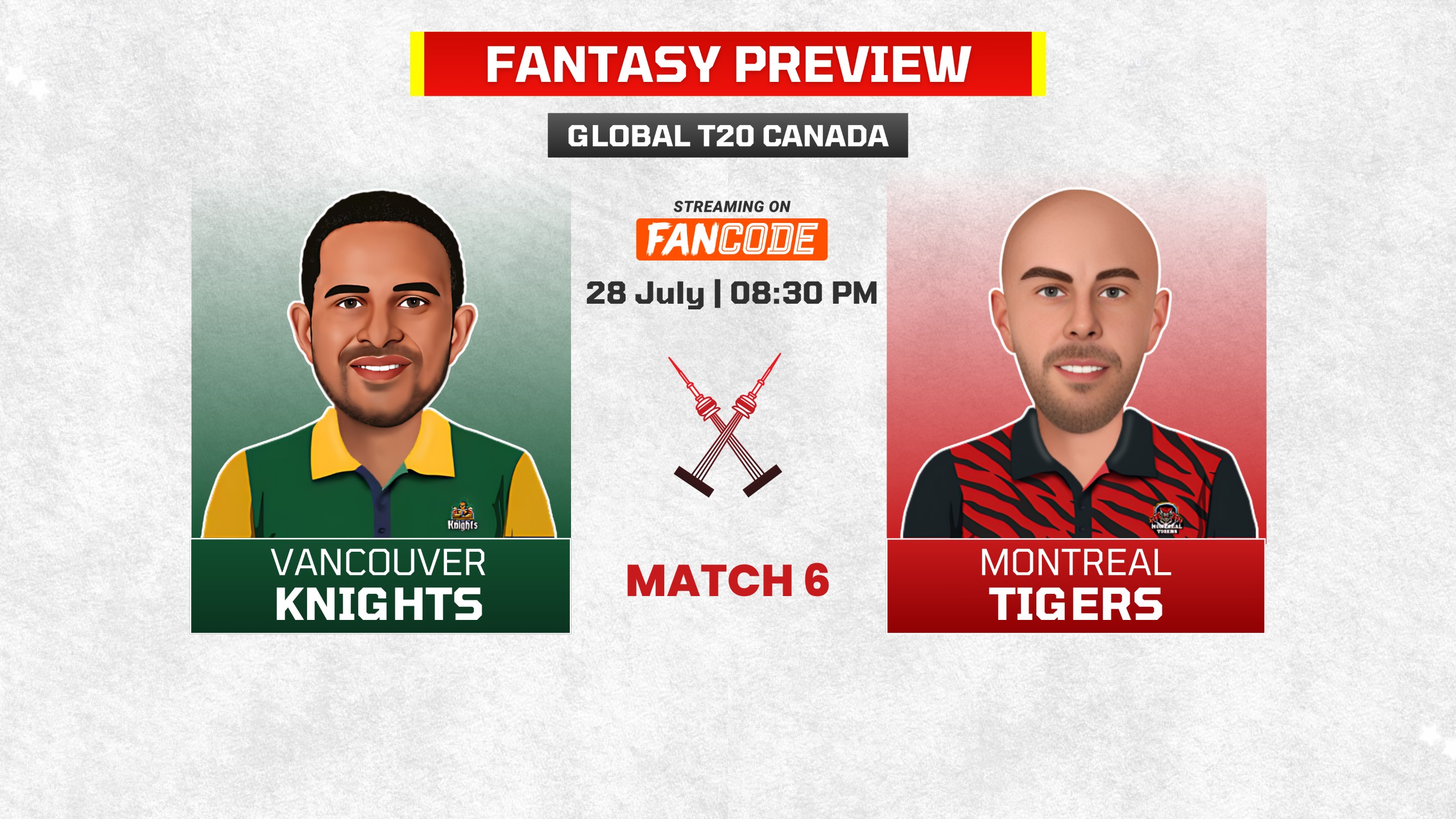 poster url for Match 6: Vancouver Knights vs Montreal Tigers | Fantasy Preview