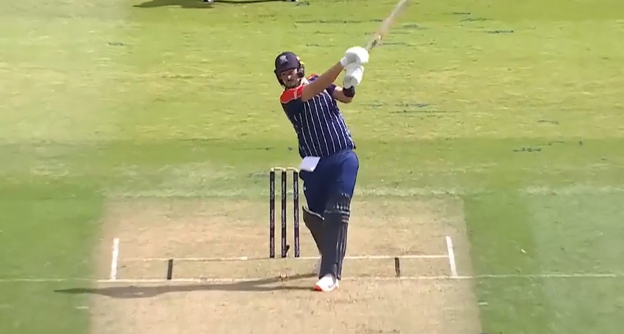 William O'Donnell aims true and fires a six over the bowler’s head