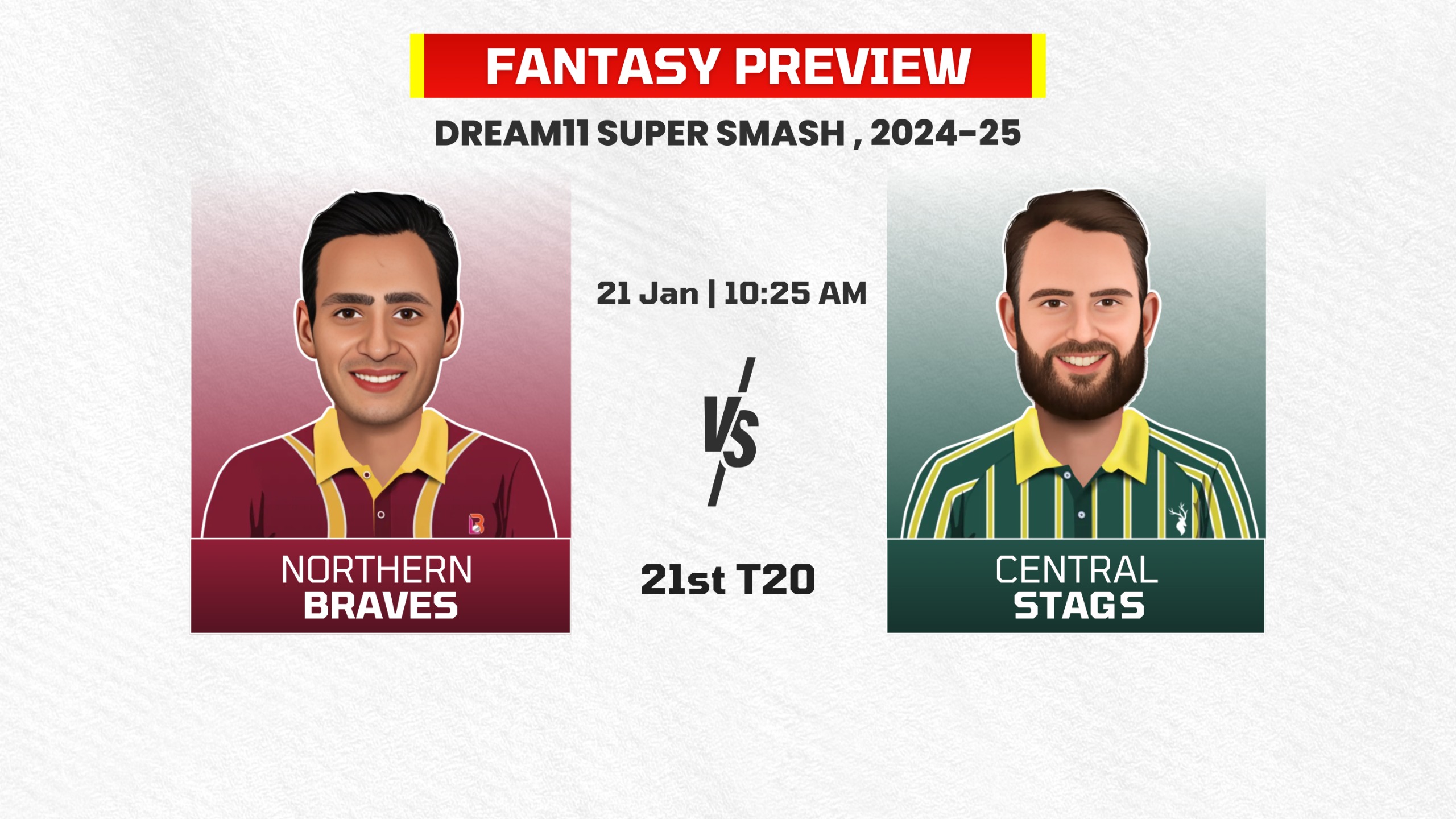 Match 21: Northern Braves vs Central Stags | Fantasy Preview 