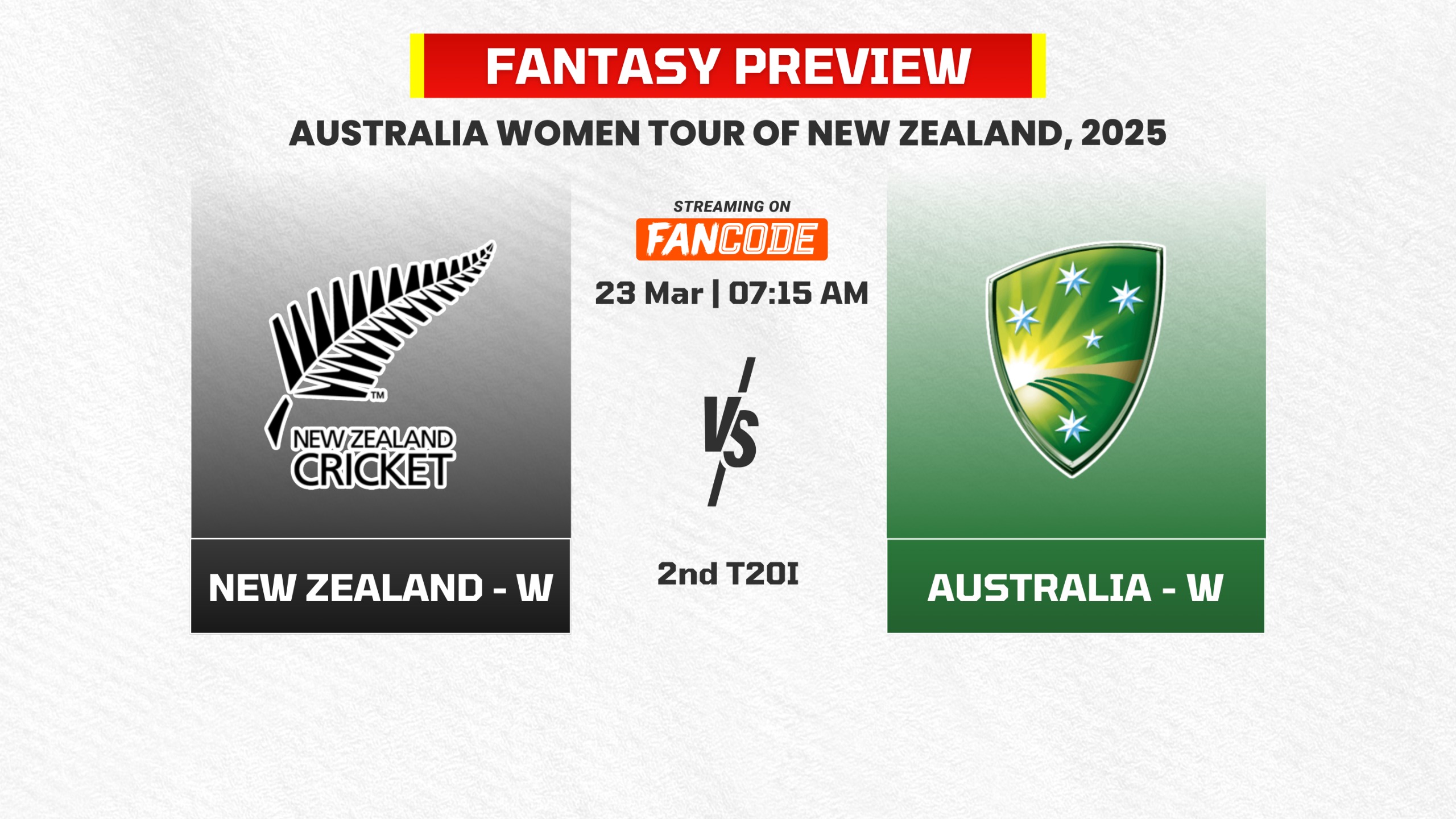 2nd T20I: New Zealand Women vs Australia Women | Fantasy Preview