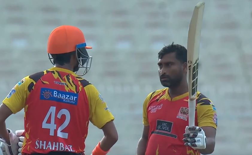 poster url for Shrachi Rarh Tigers vs Adamas Howrah Warriors: Arindam Ghosh's 58 off 36