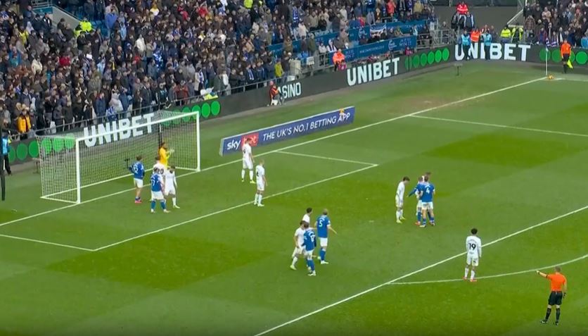 Dimitrios Goutas' towering header guided Cardiff City home