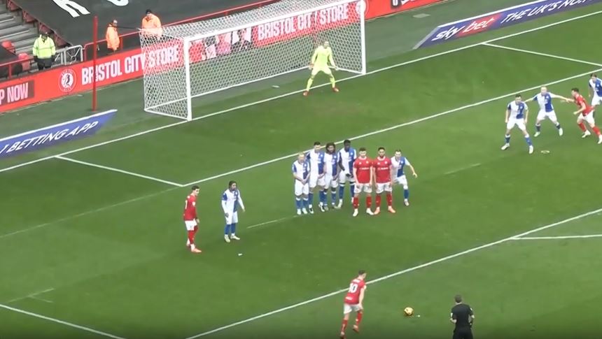 Free Kick Magic! Scott Twine's stunning curler from outside the box