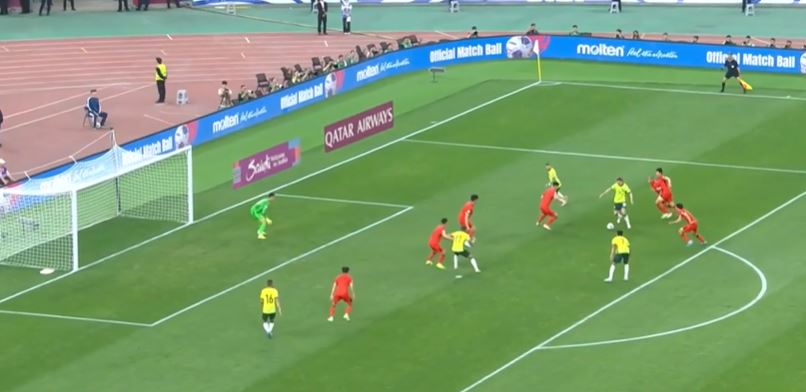 Jackson Irvine broke through China's wall with a screamer