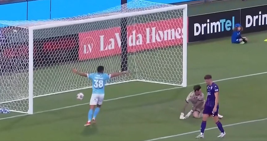 Cracker alert! Ugarkovic opens Melbourne City's account with a thunderous strike!