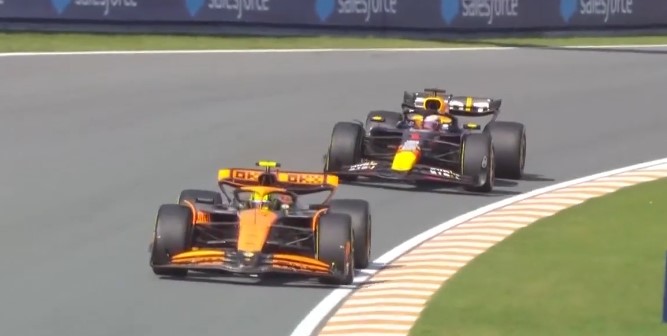 poster url for Norris overtakes Verstappen in a wheel-to-wheel showdown