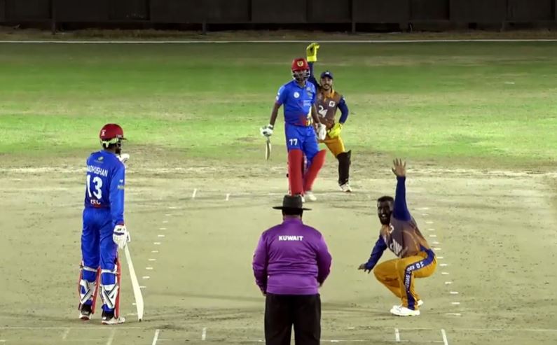 CECC vs Kuwait Swedish: Nimesh Ridmika's 4 for 15