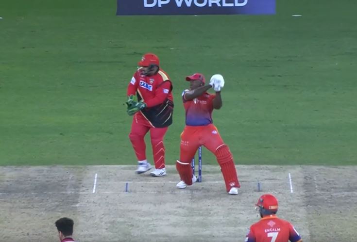 FIFTY UP! Powell got Dubai into top gear with a boundary