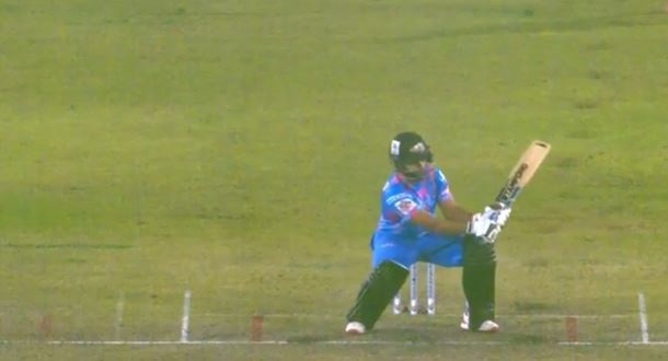 Trademark Move! Shamim Hossain’s cheeky reverse scoop for six