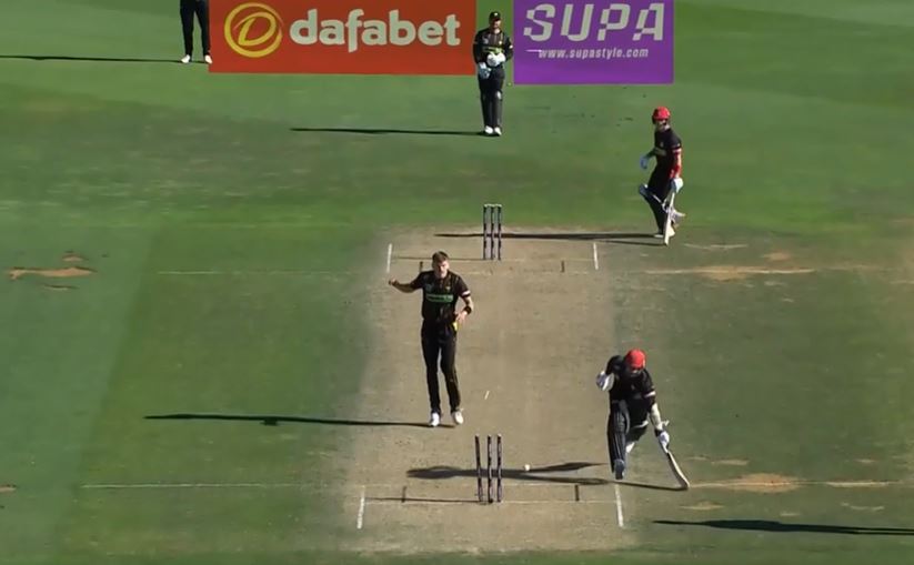 Bull's Eye! Tom Blundell's underarm throw led to a stunning run-out