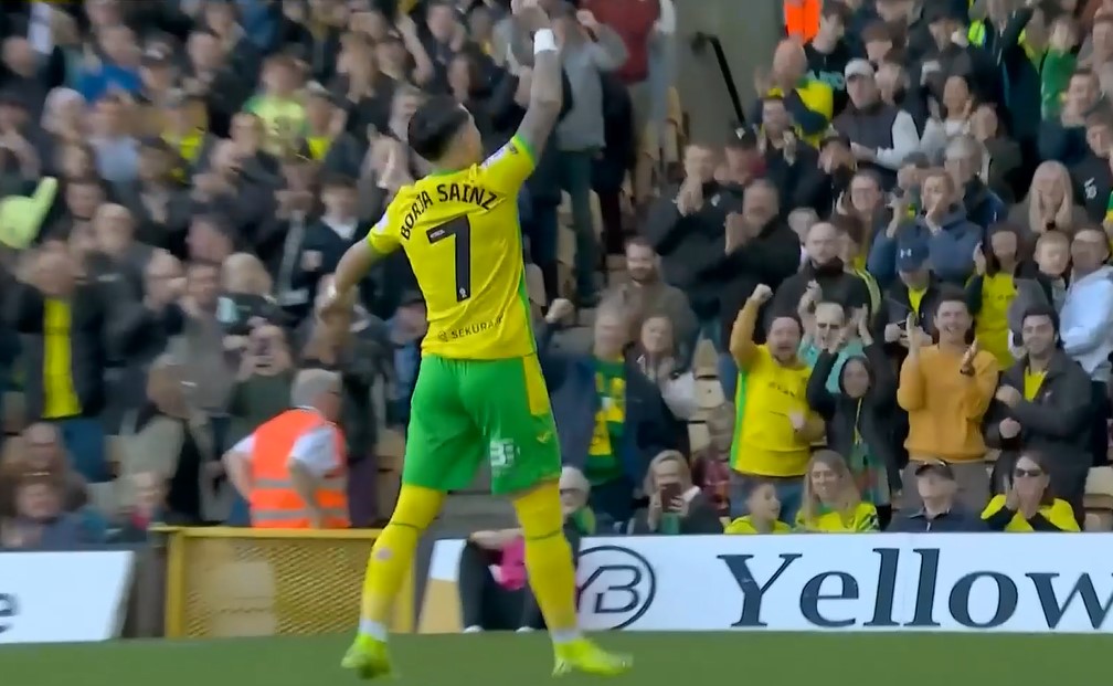 Banger alert! Sainz rockets Norwich into the lead with a long-range beauty!