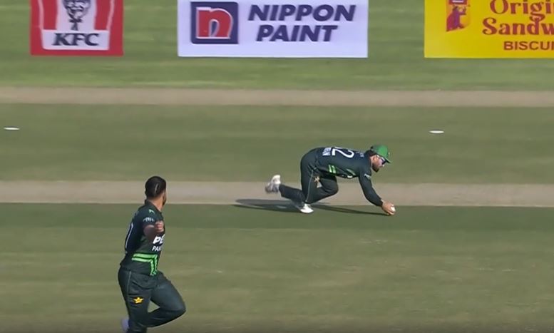 Kamran Ghulam’s flash grab sent Tom Latham packing for a duck