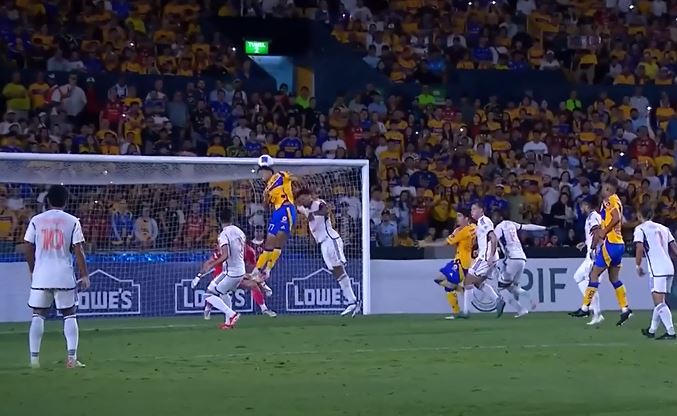 RISING HIGH! Oziel Herrera's towering header stunned the stadium