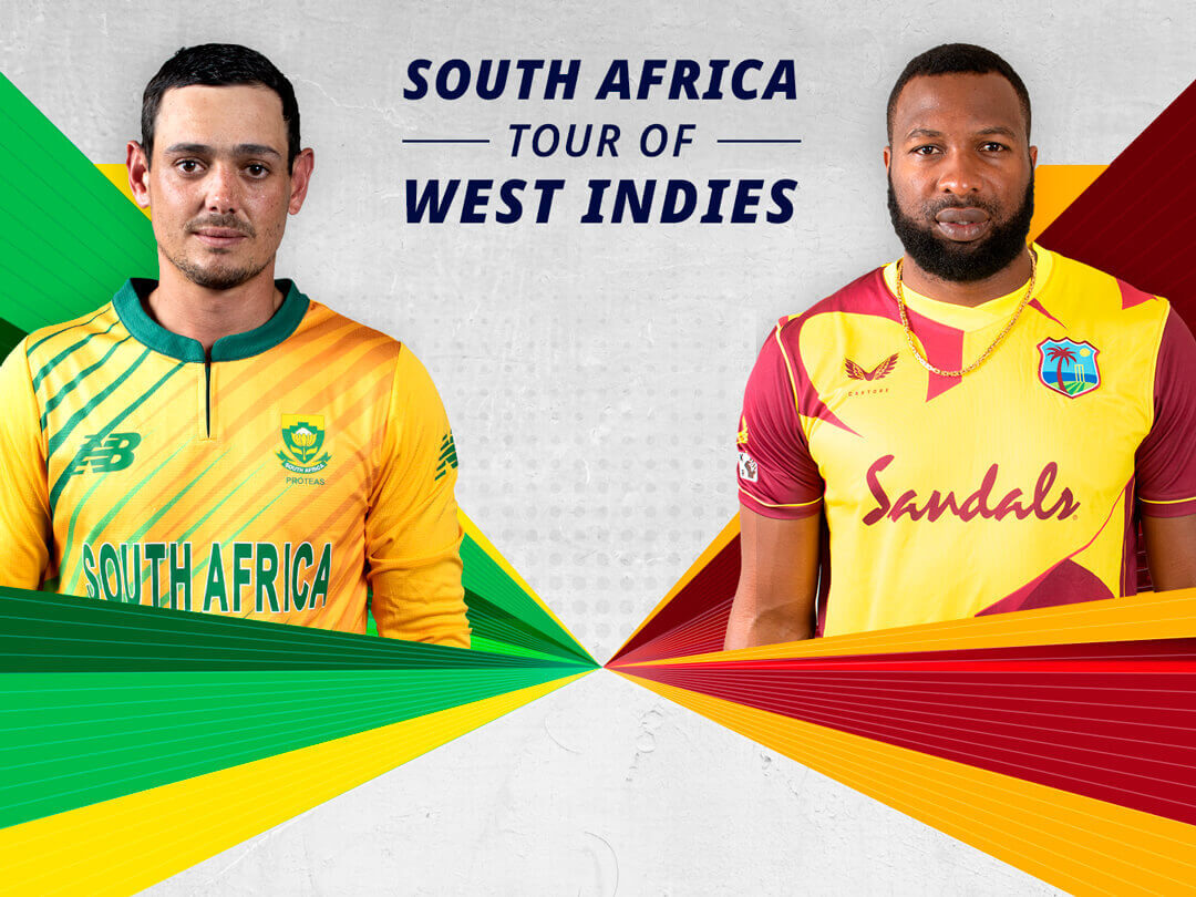 Match #7 - t20 of south africa tour of west indies, 2021: west indies vs south africa banner