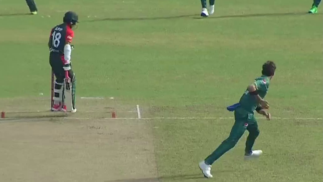 OUCH! Frustrated Shaheen flings ball at Afif