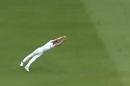 INCREDIBLE! Webster pulls off catch like a soccer goalkeeper