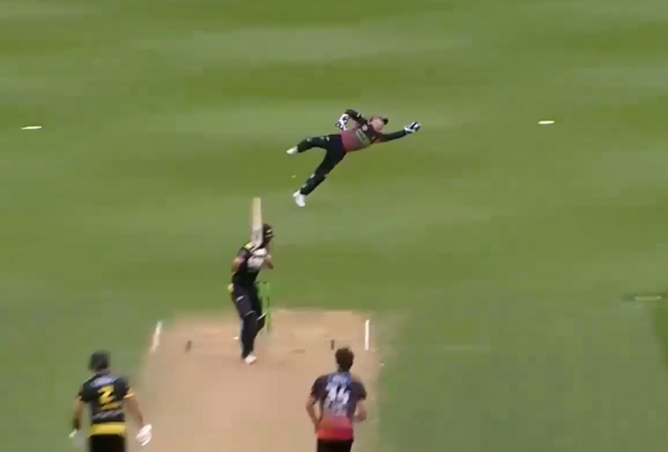STUNNER! Tim Seifert takes a one-handed diving catch