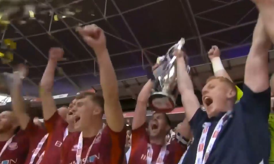 Carlisle United beat Stockport on penalties to lift the League 2 trophy