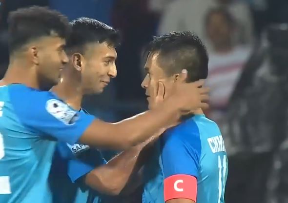 GOAL! Clinical Chhetri draws first blood