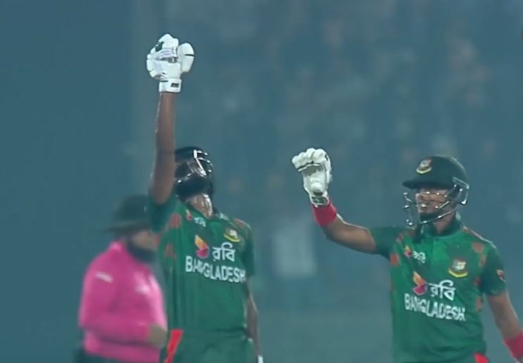 1st T20I: Jaker Ali's 68 off 34